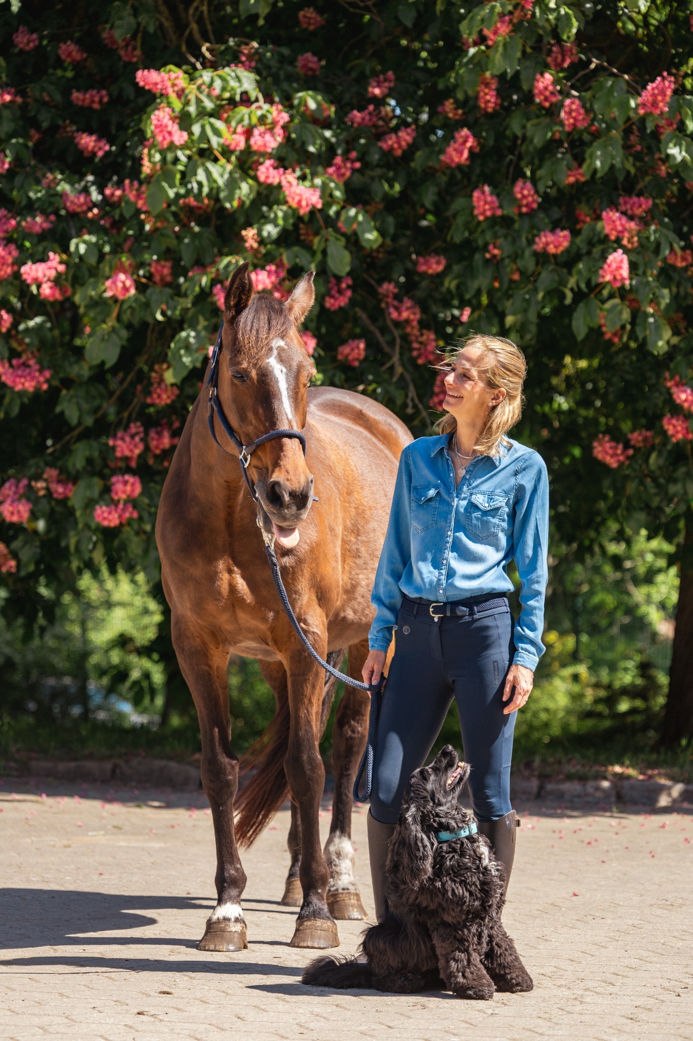 Nina Deutschmann mit Pferd und Hund